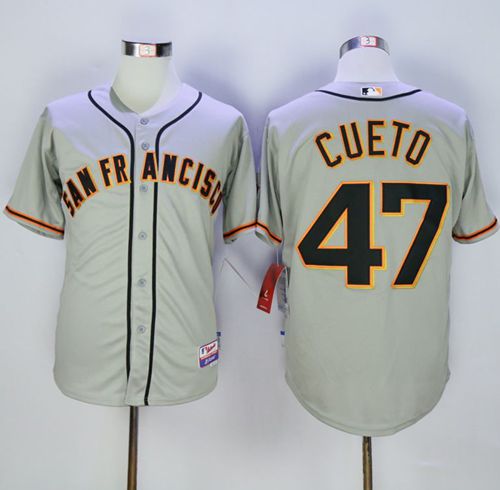 Giants #47 Johnny Cueto Grey Cool Base Road Stitched Jersey - Zenithce
