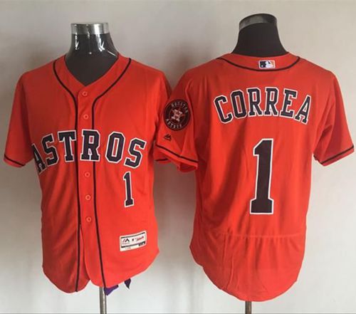Astros #1 Carlos Correa Orange Flexbase Authentic Collection Stitched Jersey - Zenithce