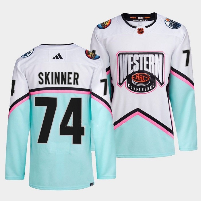 Edmonton Oilers #74 Stuart Skinner 2023 White All-Star Game Stitched Jersey - Zenithce