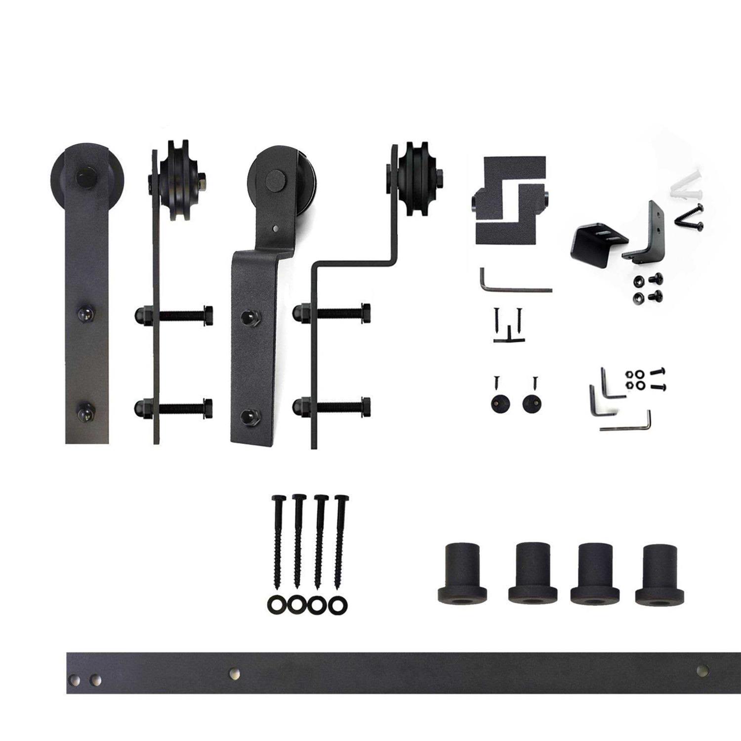 Single Bypass Double Door Barn Door Hardware Kit Homacer Track Length - Zenithce