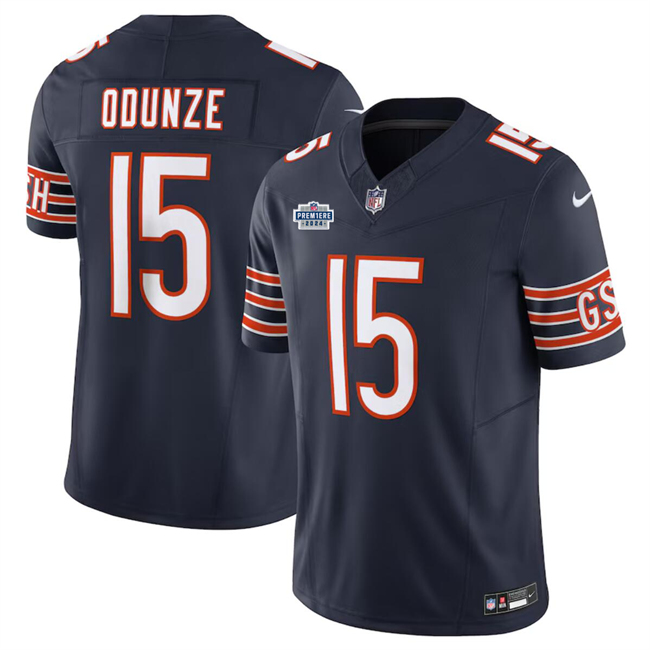 Chicago Bears #15 Rome Odunze Navy 2024 With Draft Patch F.U.S.E. Vapor Stitched Jersey - Zenithce