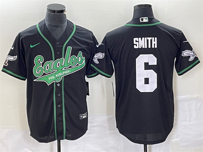 Philadelphia Eagles #6 DeVonta Smith Black Cool Base Stitched Jersey - Zenithce