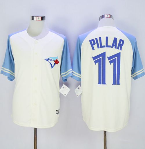 Blue Jays #11 Kevin Pillar Cream Blue Exclusive New Cool Base Stitched Jersey - Zenithce