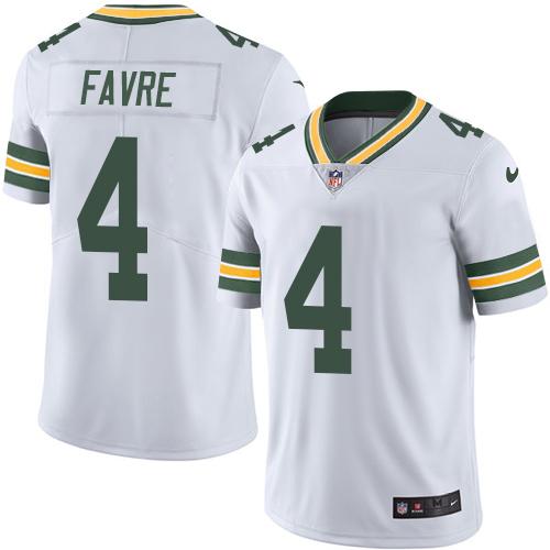 Packers #4 Brett Favre White Stitched Limited Rush Nike Jersey - Zenithce