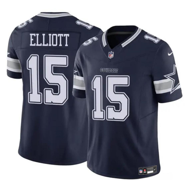 Dallas Cowboys #15 Ezekiel Elliott Navy 2023 F.U.S.E Vapor Untouchable Limited Stitched Jersey - Zenithce