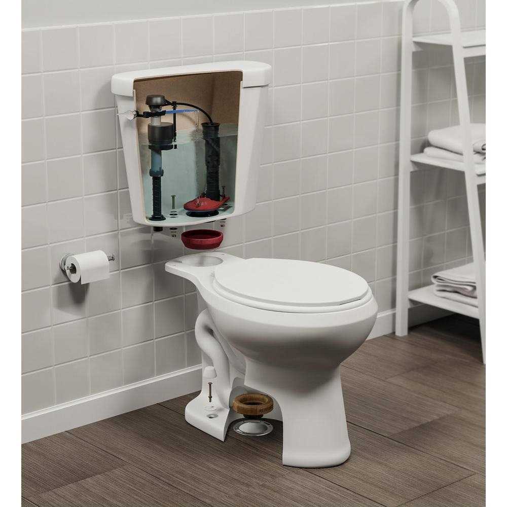 Glacier Bay 2-Piece 1.28 GPF High Efficiency Single Flush Round Toilet in White - Zenithce
