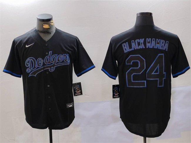 Los Angeles Dodgers #24 'Black Mamba' Black Cool Base Stitched Jersey - Zenithce