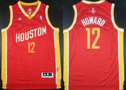 Houston Rockets #12 Dwight Howard Revolution 30 Swingman Red With Gold Jersey - Zenithce