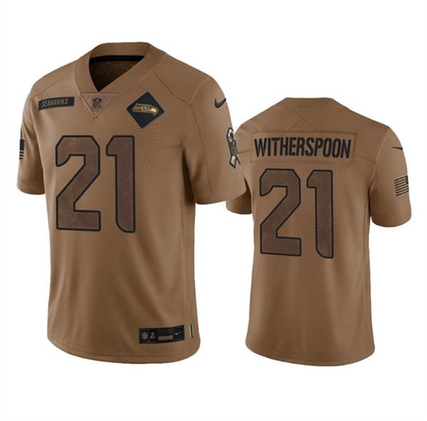 Seattle Seahawks #21 Devon Witherspoon 2023 Brown Salute To Service Limited Stitched Jersey - Zenithce