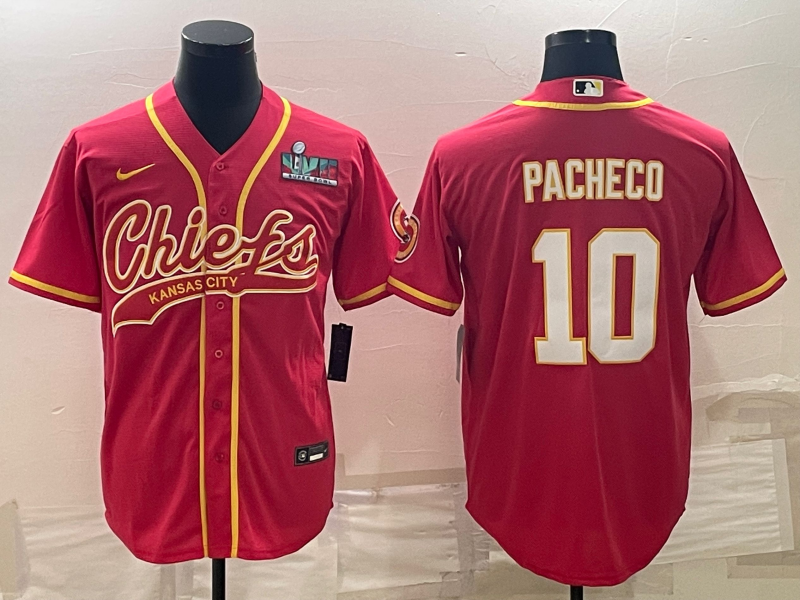 Kansas City Chiefs #10 Isiah Pacheco Red With Super Bowl LVII Patch Cool Base Stitched Jersey - Zenithce