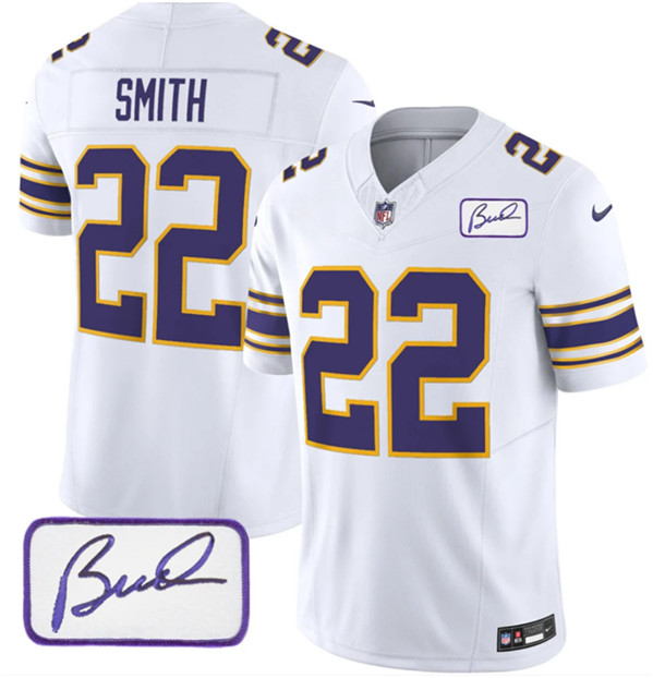 Minnesota Vikings #22 Harrison Smith White 2023 F.U.S.E. Bud Grant Patch Vapor Limited Stitched Jersey - Zenithce