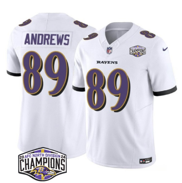 Baltimore Ravens #89 Mark Andrews White F.U.S.E. 2024 AFC North Division Champions Vapor Limited Jersey - Zenithce