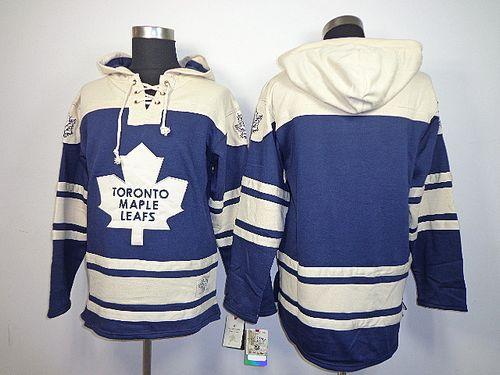 Maple Leafs Blank Blue Sawyer Hooded Sweatshirt Stitched Jersey - Zenithce