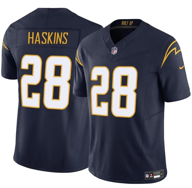 Los Angeles Chargers #28 Hassan Haskins Navy 2024 F.U.S.E. Vapor Limited Stitched Jersey - Zenithce