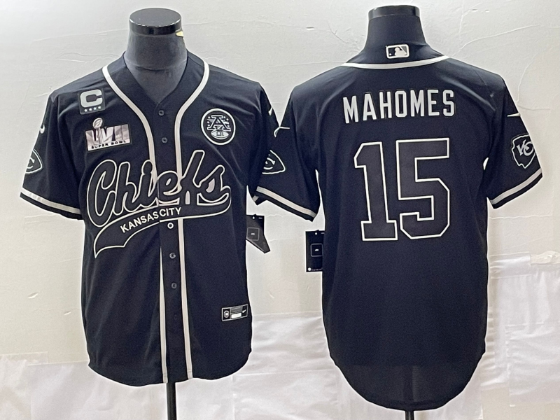 Kansas City Chiefs #15 Patrick Mahomes Black Gold With 4-Star C Patch Cool Bae Stitched Jersey - Zenithce