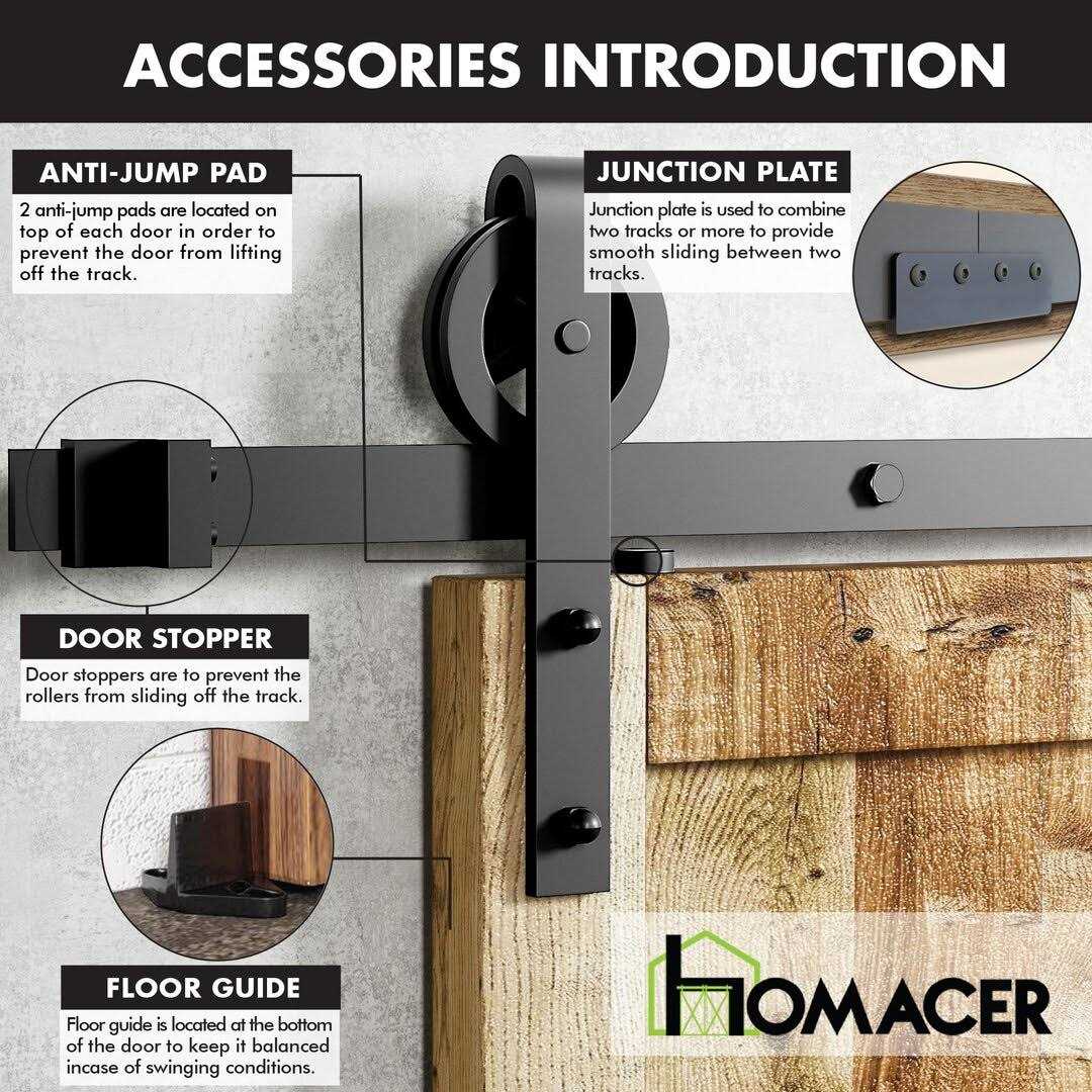 HOMACER Rustic Black Indoor/Outdoor I-strap Barn Door Hardware Kit - Zenithce