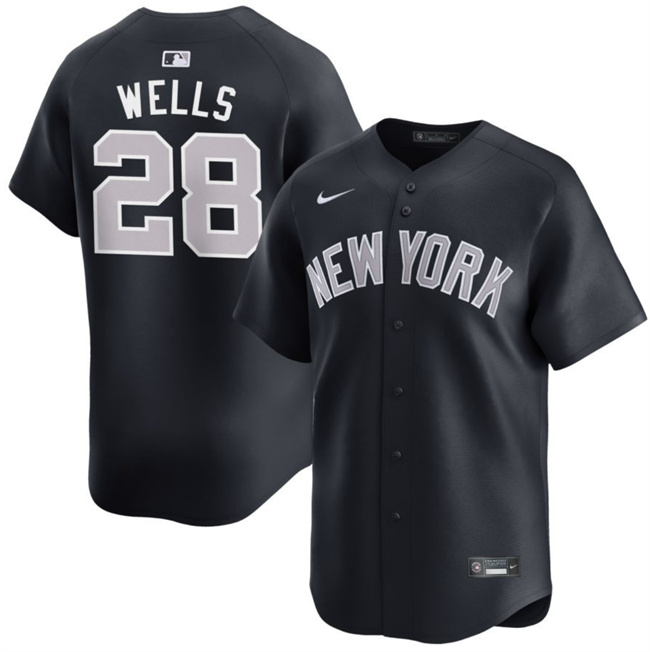 New York Yankees #28 Austin Wells Navy 2025 Alternate Limited Stitched Jersey - Zenithce