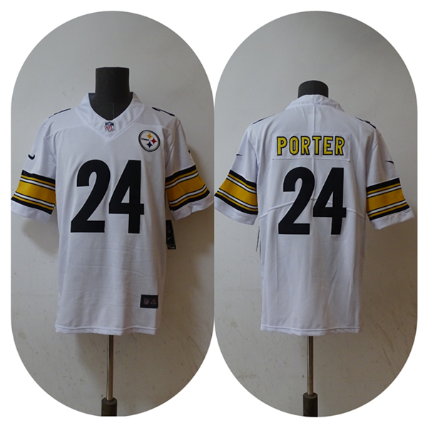 Pittsburgh Steelers #24 Joey Porter Jr. White 2023 Draft Vapor Untouchable Limited Stitched Jersey - Zenithce