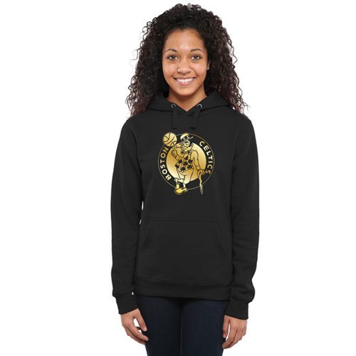 Women's Boston Celtics Gold Collection Pullover Hoodie Black - Zenithce