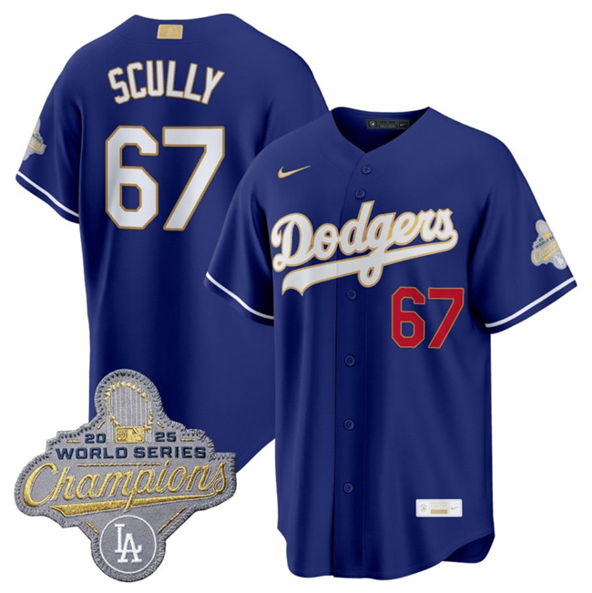 Los Angeles Dodgers #67 Vin Scully Royal 2026 Alternate Gold Collection Stadium Stitched Jersey - Zenithce