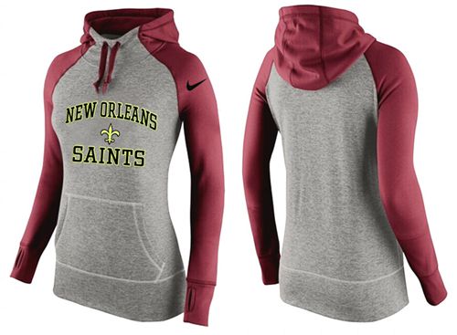 Women's Nike New Orleans Saints Performance Hoodie Grey   Red - Zenithce