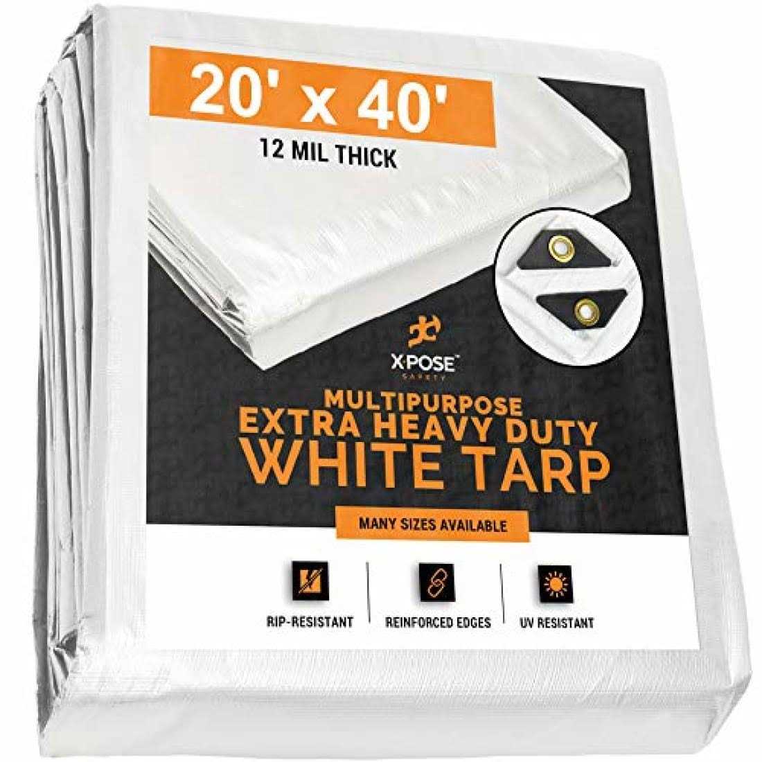 Xpose Safety Heavy Duty White Poly Tarp Multipurpose Protective Cover - Zenithce