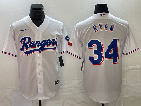 Texas Rangers #34 Nolan Ryan White Cool Base Stitched Jersey - Zenithce