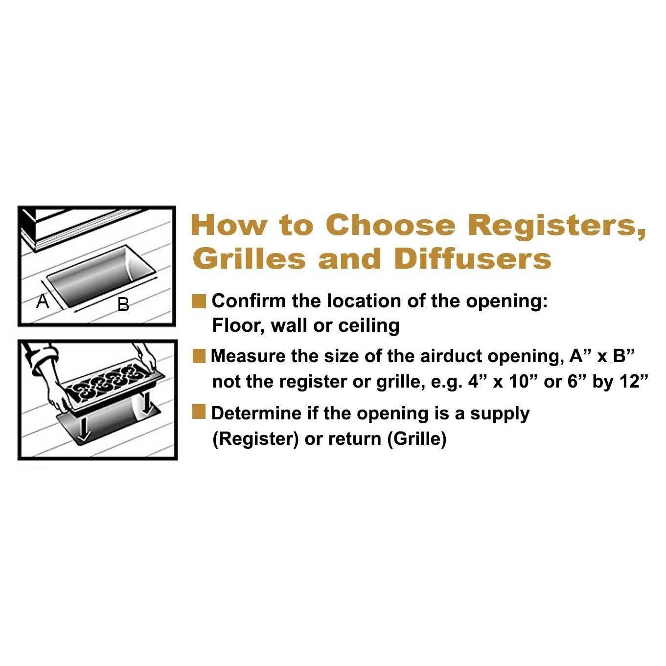 Decor Grates AJH410-NKL Floor Register - Zenithce