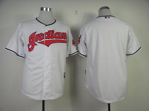 Indians Blank White Cool Base Stitched Jersey - Zenithce