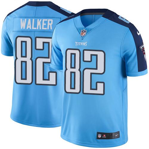 Titans #82 Delanie Walker Light Blue Stitched Limited Rush Nike Jersey - Zenithce