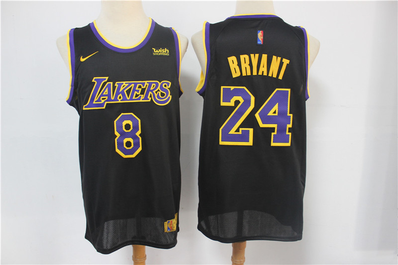 Los Angeles Lakers #8 #24 Kobe Bryant Black Swingman 2021 Earned Edition Stitched Jersey With NEW Sponsor Logo - Zenithce