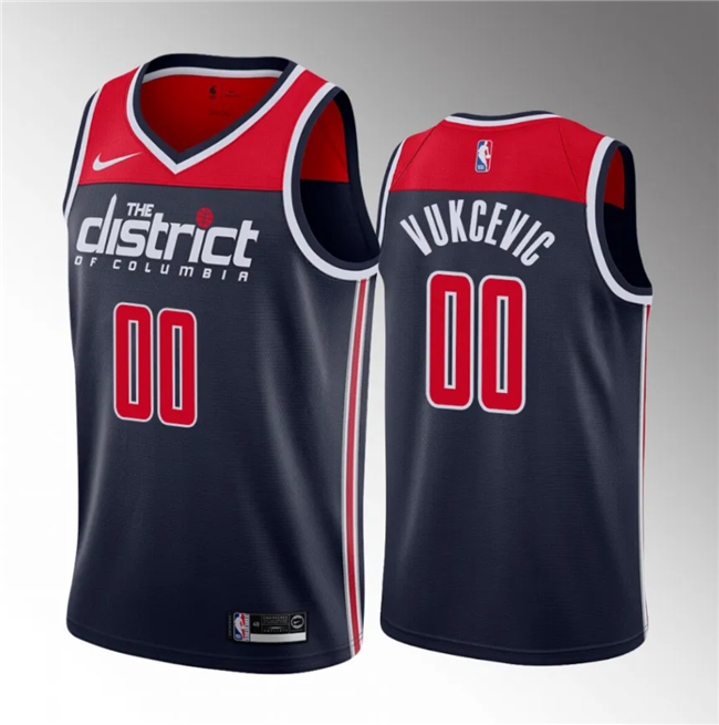 Washington Wizards #00 Tristan Vukcevic Navy 2023 Draft Statement Edition Stitched Jersey - Zenithce