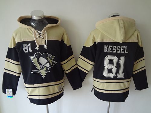 Penguins #81 Phil Kessel Black Sawyer Hooded Sweatshirt Stitched Jersey - Zenithce