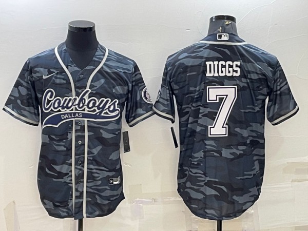 Dallas Cowboys #7 Trevon Diggs Gray Camo With Patch Cool Base Stitched Jersey - Zenithce