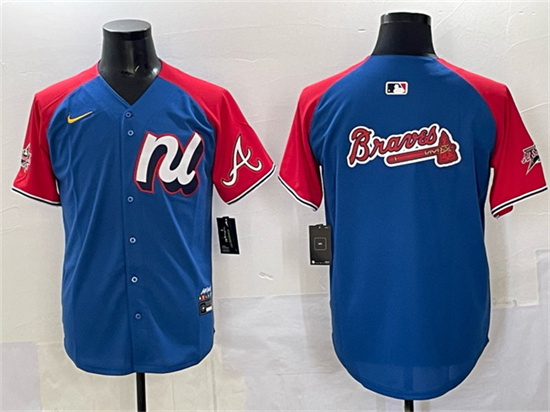 National League Atlanta Braves Team Big Logo Blue Red Alternate 2025 All-Star Edition Limited Stitched Jersey - Zenithce
