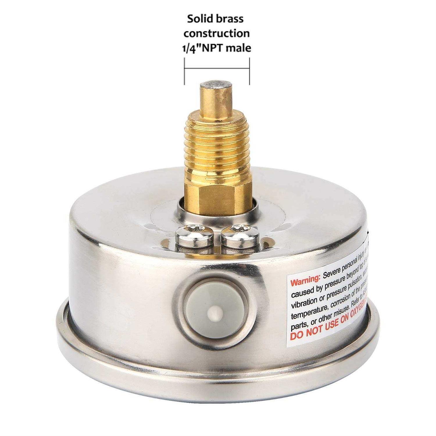 MEASUREMAN Fuel Line Fuel Pressure Adapter Brass T-Fitting, 1/8NPT Female With Teflon Tape Suitable For Fuel Pressure Gauge Or Sensor - Zenithce