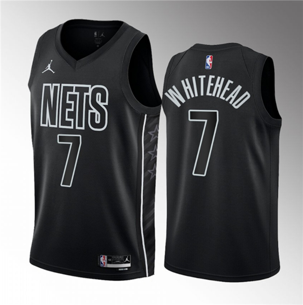 Brooklyn Nets #7 Dariq Whitehead Black 2023 Draft Statement Edition Stitched Jersey - Zenithce