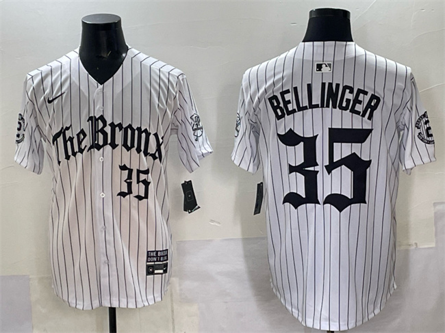 New York Yankees #35 Cody Bellinger White Pinstripe 'Gothic Legacy Edition' Vapor Premier Limited Stitched Jersey - Zenithce