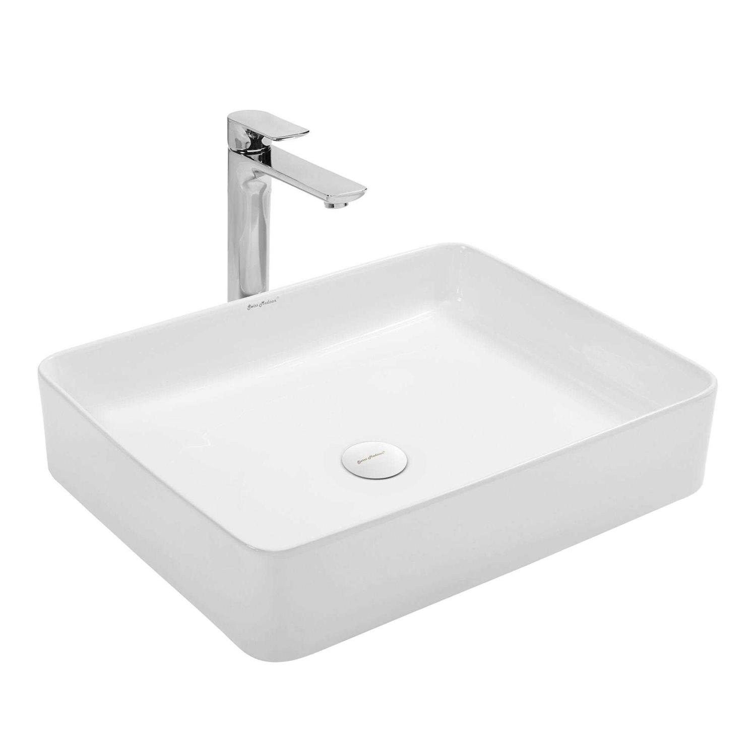 Swiss Madison Concorde One-Piece Square Ceramic Left Side Flush Handle Toilet 1.28 GPF SM-1T107 - Zenithce