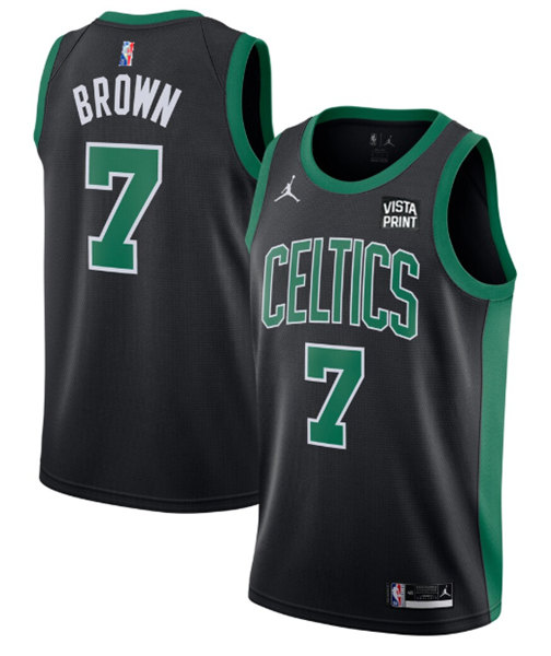 Boston Celtics #7 Jaylen Brown 75th Anniversary Black Stitched Jersey - Zenithce