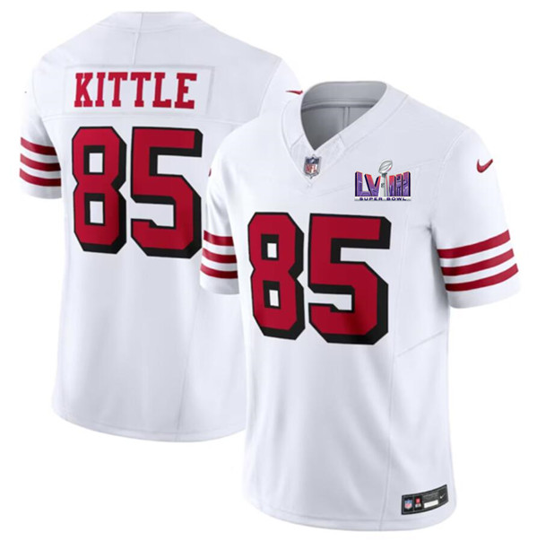 San Francisco 49ers #85 George Kittle New White 2024 F.U.S.E. Super Bowl LVIII Patch Vapor Untouchable Limited Stitched Jersey - Zenithce