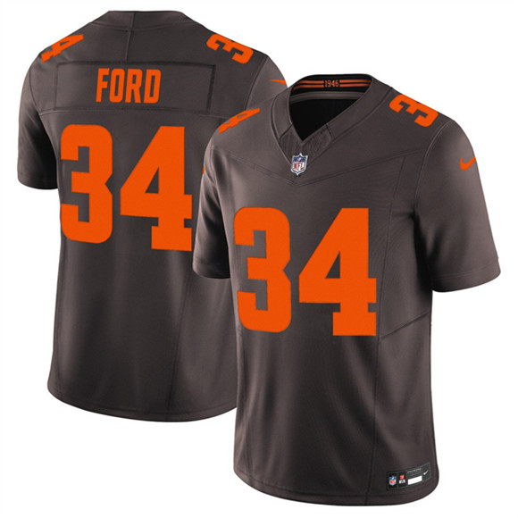 Cleveland Browns #34 Jerome Ford Brown 2025 F.U.S.E. Alpha Dawg Limited Stitched Jersey - Zenithce
