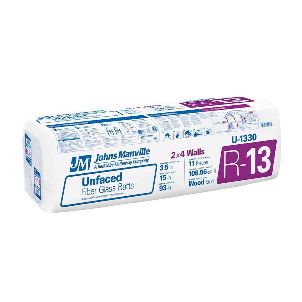 Johns Manville R-13 Wall Fiberglass Batt Insulation - Zenithce