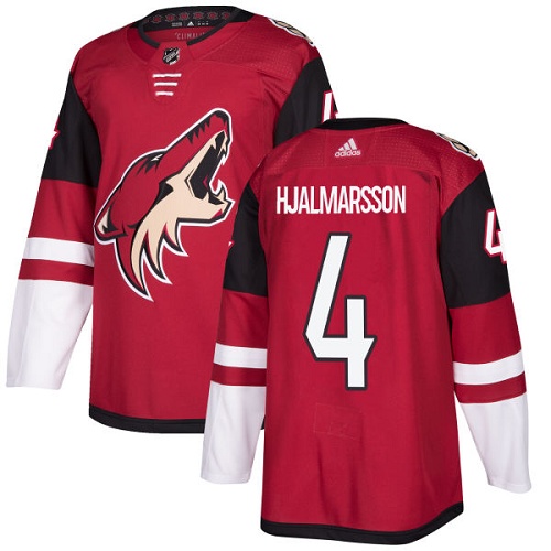 Arizona Coyotes #4 Niklas Hjalmarsson Burgundy Red 2018 Season Home Stitched Jersey - Zenithce
