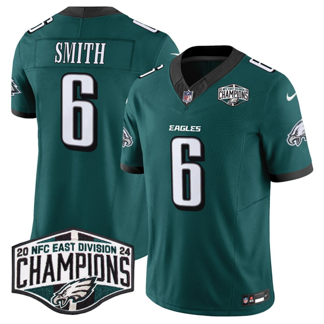 Philadelphia Eagles #6 DeVonta Smith Green 2024 New NFC East Champions F.U.S.E. Vapor Untouchable Limited Stitched Jersey - Zenithce