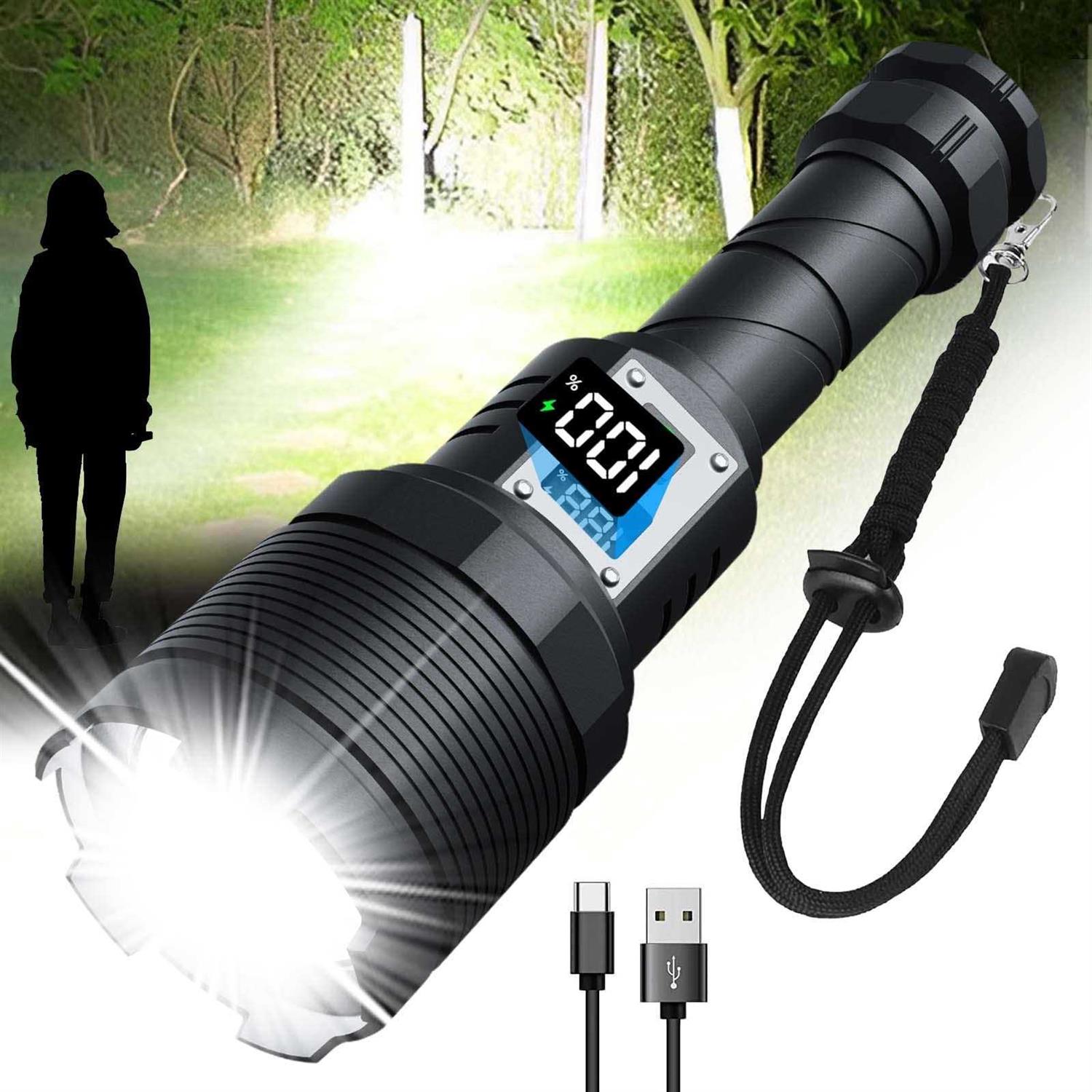 Rechargeable Flashlights 900000 High Lumens High Power Led Flashlight - Zenithce