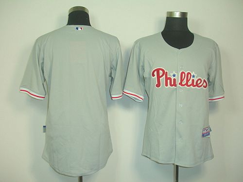 Phillies Blank Grey Cool Base Stitched Jersey - Zenithce