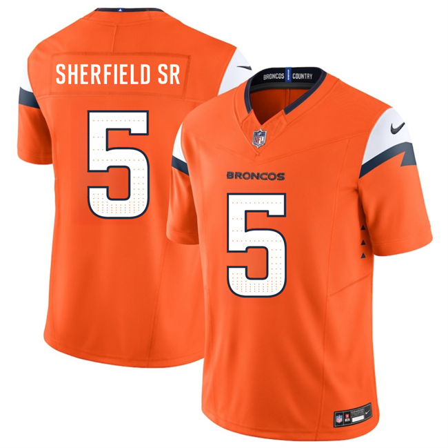 Denver Broncos #5 Trent Sherfield Sr Orange 2025 F.U.S.E. Vapor Limited Stitched Jersey - Zenithce