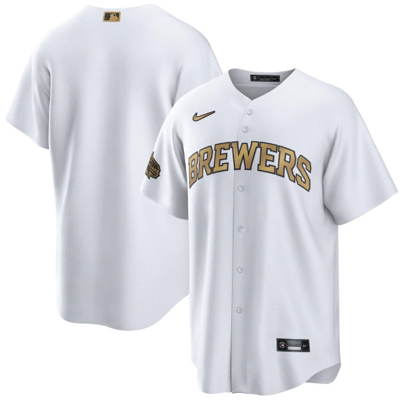 Milwaukee Brewers Blank White 2022 All-Star Cool Base Stitched Baseball Jersey - Zenithce