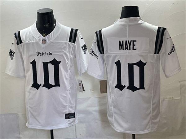 New England Patriots #10 Drake Maye White F.U.S.E. Gothic Revolution Edition Stitched Jersey - Zenithce